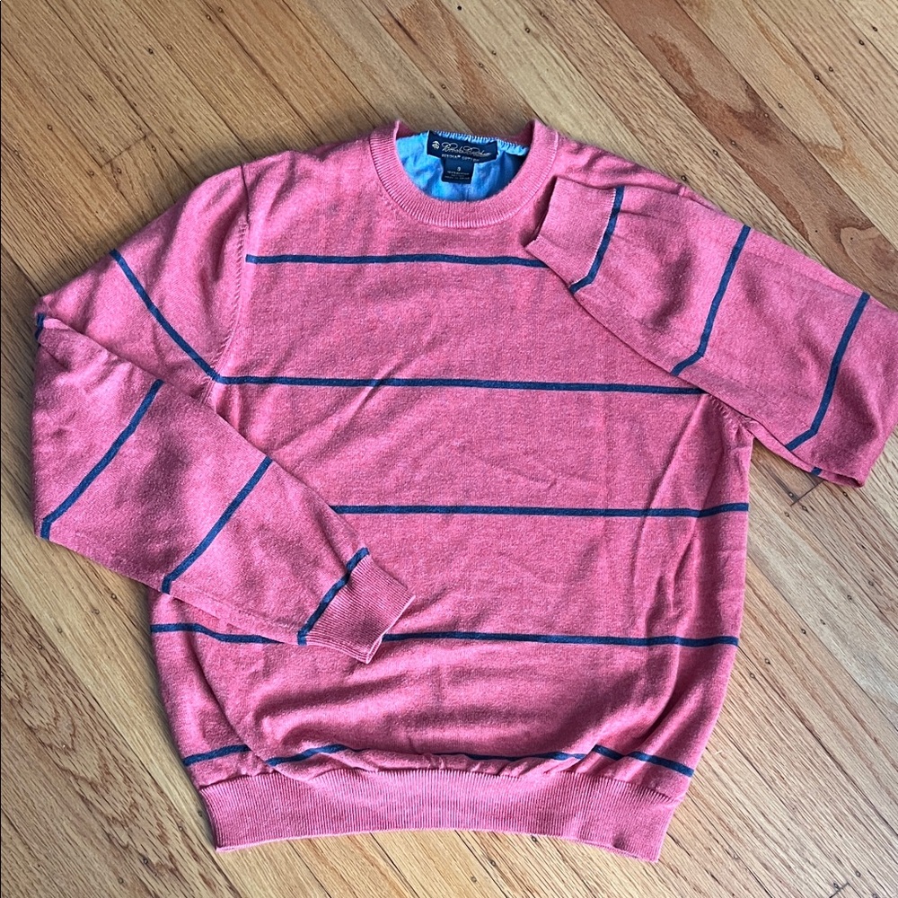 Brooks Brothers red and Blue Striped Crewneck knit Sweat shirt